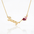 Tarnish-Free Waterproof Custom Name Necklace with Heart Birthstone - thumbnail