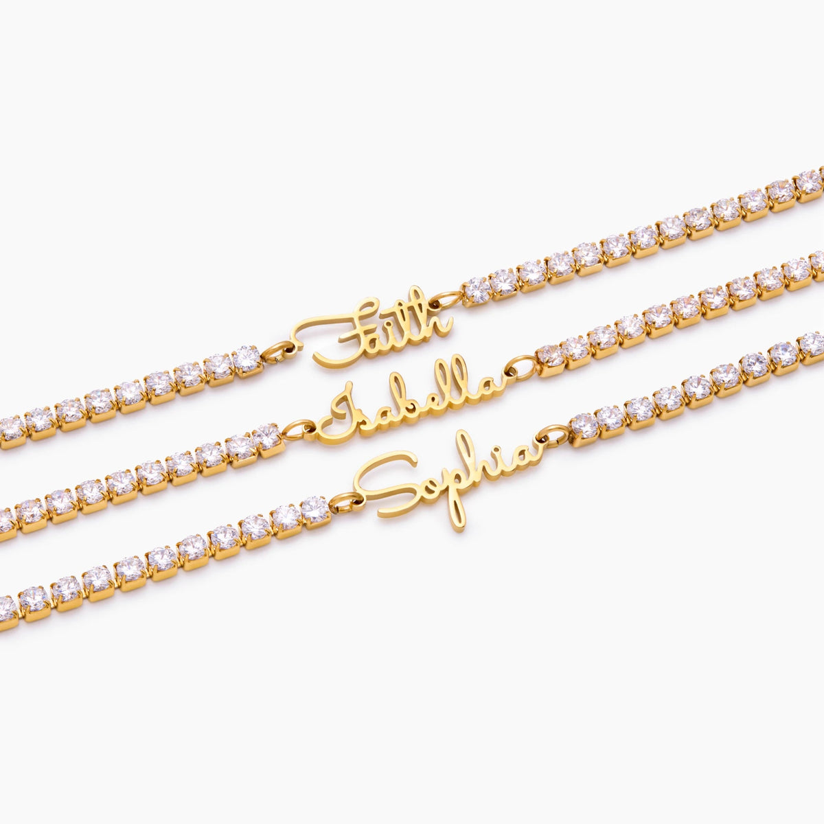 Custom Name Tennis Bracelet - flat lay