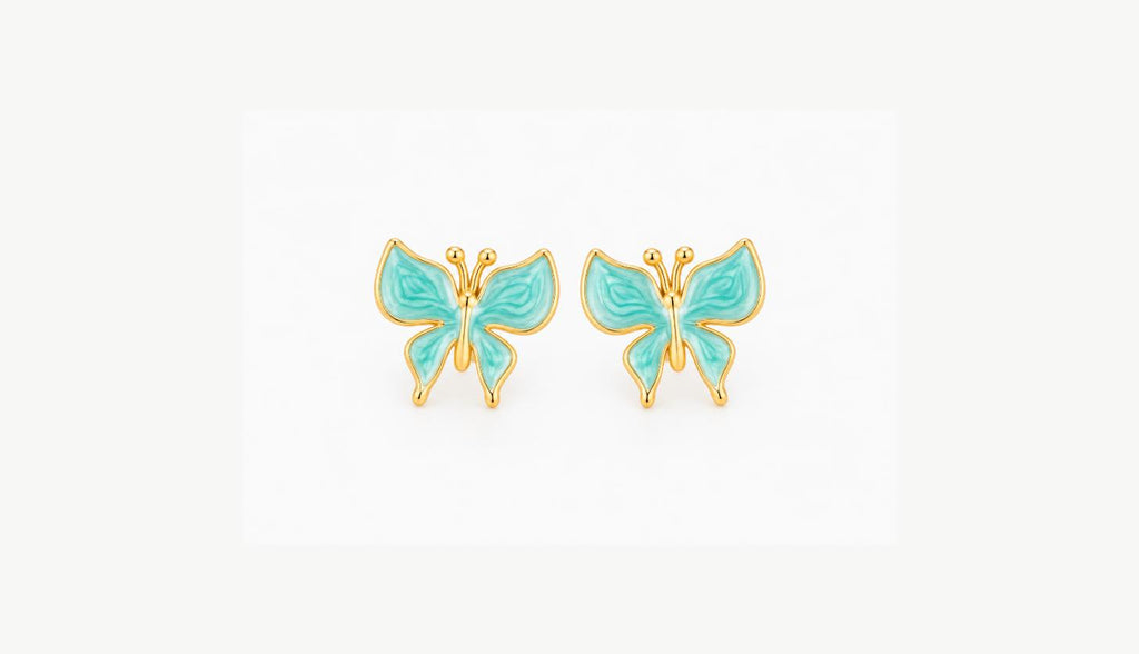 Enamel Butterfly Stud Earrings