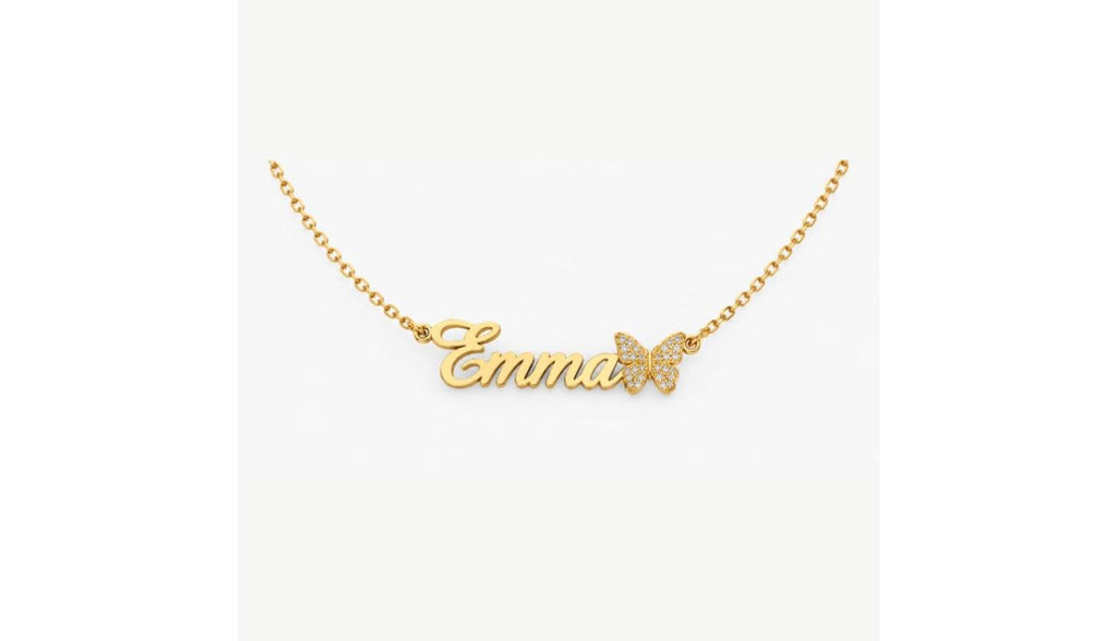 Custom Name Necklace with Charm Accent