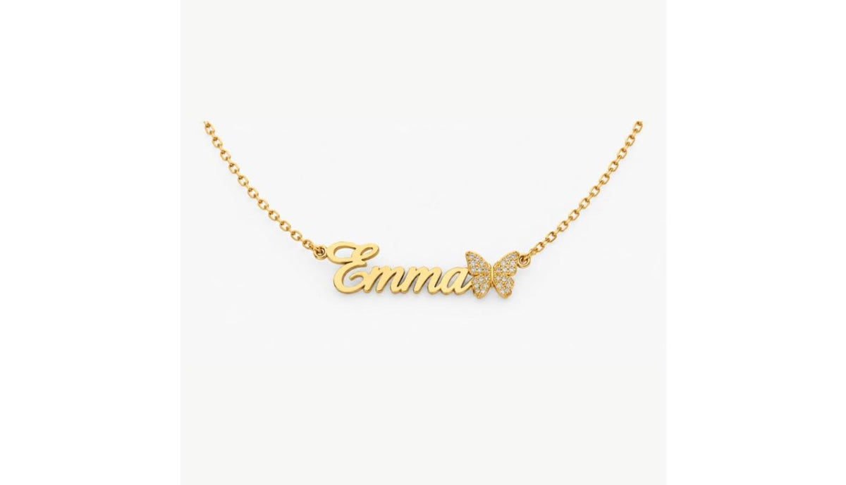 Custom Name Necklace with Charm Accent