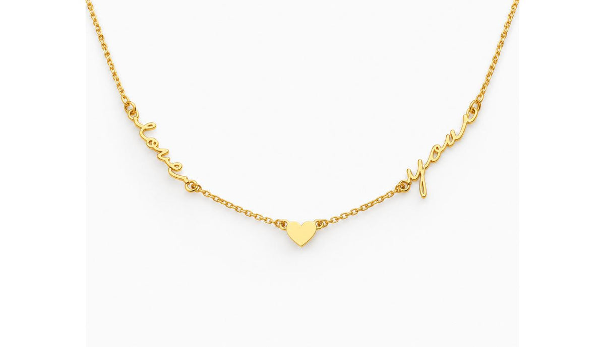 Custom Couple Name Necklace with Heart Charm