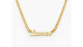 Custom Name Cuban Chain Necklace, Personalized Script Pendant