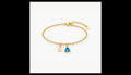 Personalized Initial Trillion Cut Birthstone Bracelet