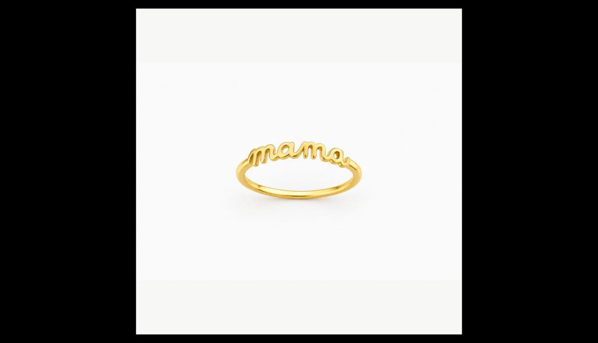 Mama Script Ring
