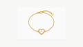 Gold Plated Mother of Pearl Heart Bracelet