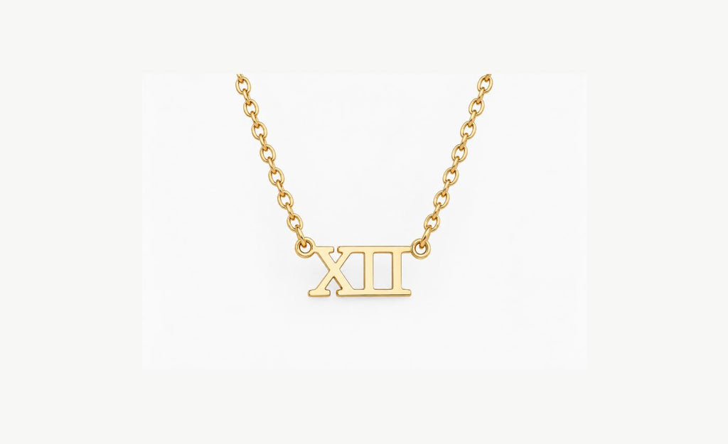 Custom Roman Numeral Necklace, Personalized Date Pendant