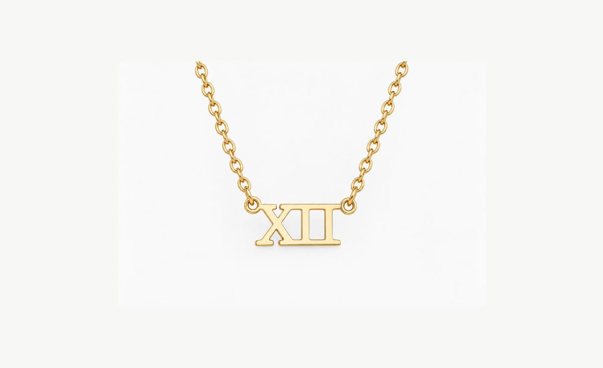 Custom Roman Numeral Necklace, Personalized Date Pendant