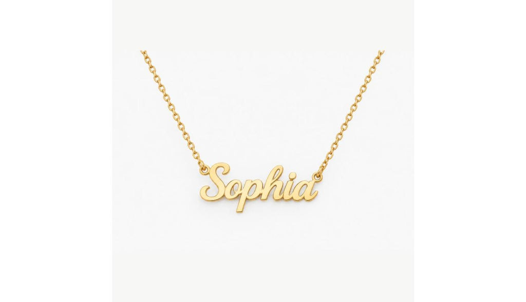 Custom Name Necklace, Script Letter Pendant