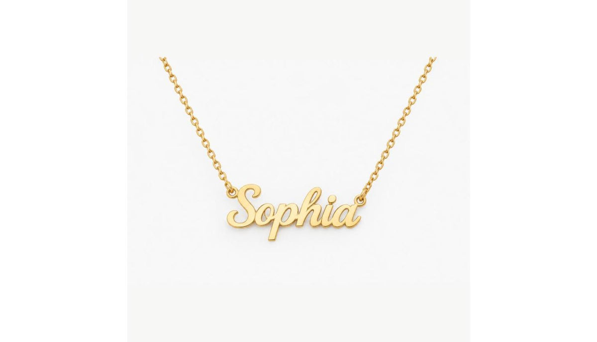 Custom Name Necklace, Script Letter Pendant