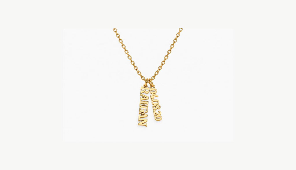 Custom Vertical Name Necklace, Personalized Nameplate Pendant