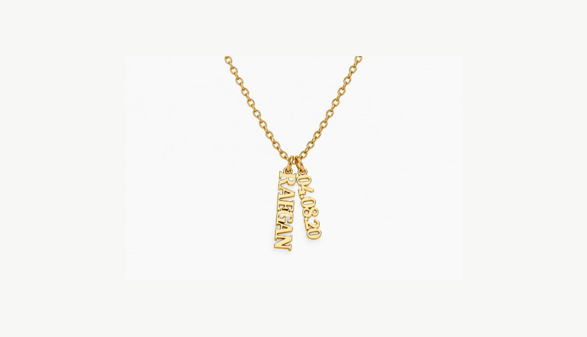 Custom Vertical Name Necklace, Personalized Nameplate Pendant