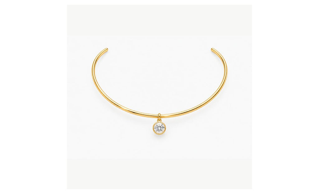 Waterproof Gold Teardrop Zircon Pendant Necklace